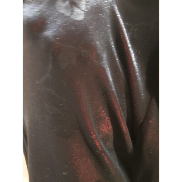 Carole Little Vtg 90s Floral Velvet Cape Maxi Dress Sz 16 Black Red Witchy Goth - Picture 8 of 15